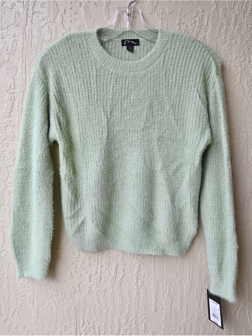 Art Class Green Mint Fuzzy Crewneck Sweater